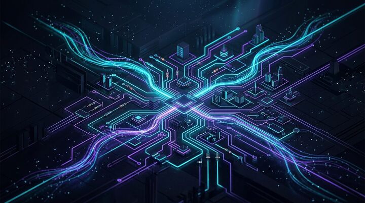 Circuit Grid — Tech Rainmeter wallpaper