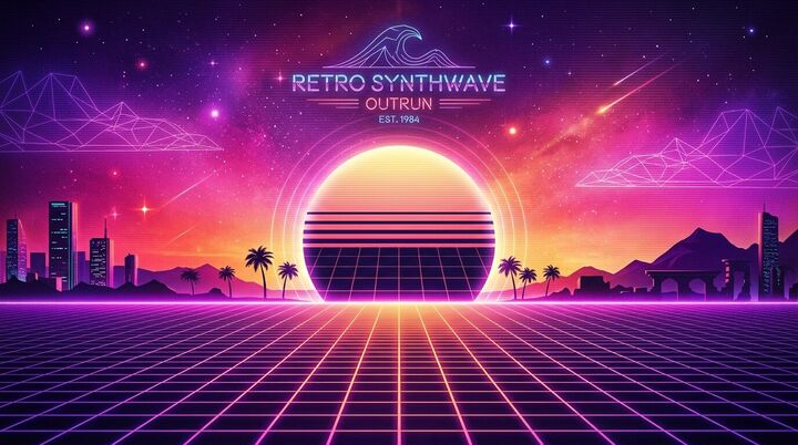 Outrun '84 — Retro Rainmeter wallpaper
